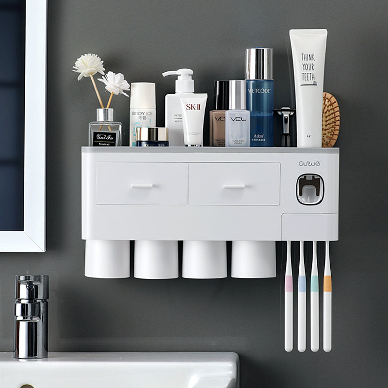 Bathroom Organizer Set Toothbrush 4 Cup Holder